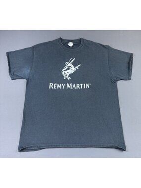 Rare Vintage Y2K Remy Martin Cognac French Alcohol Black Shirt Promo XL Fade